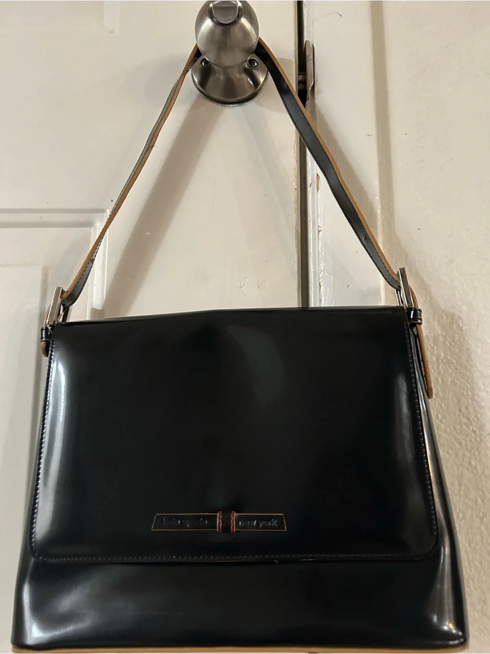 kate spade Black Shoulder Bag with Tan Strap